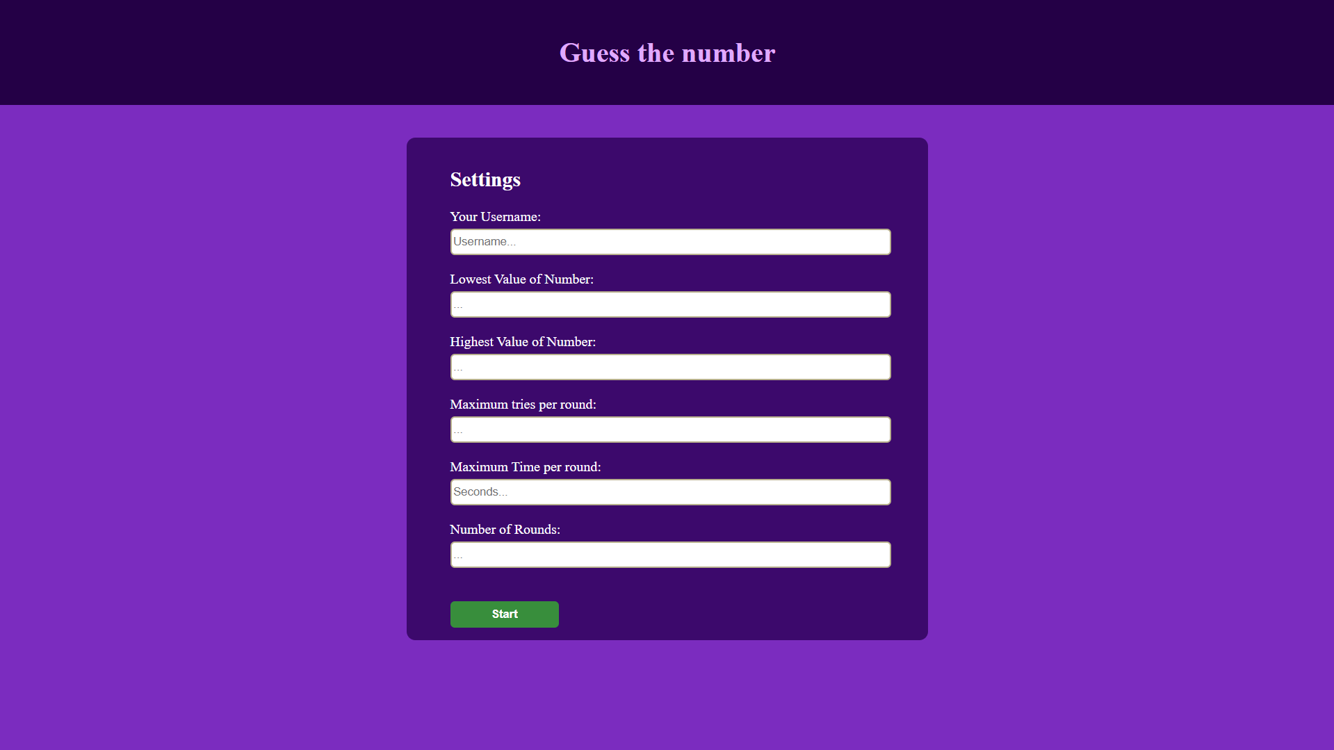 Guess the Number Game