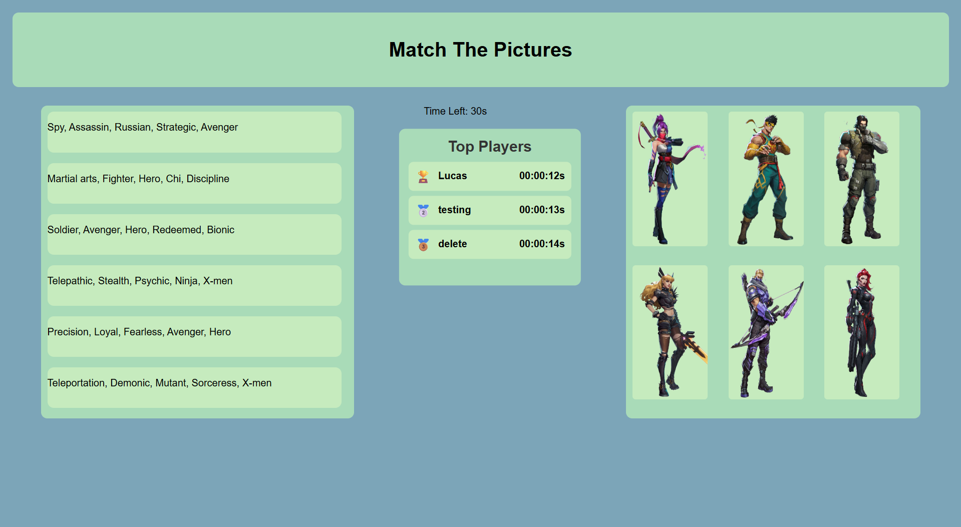 Match the Pictures Game